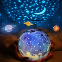 Звездные ночные огни для детей Вселенная Космос звездный свет проектор вращающаяся лампа