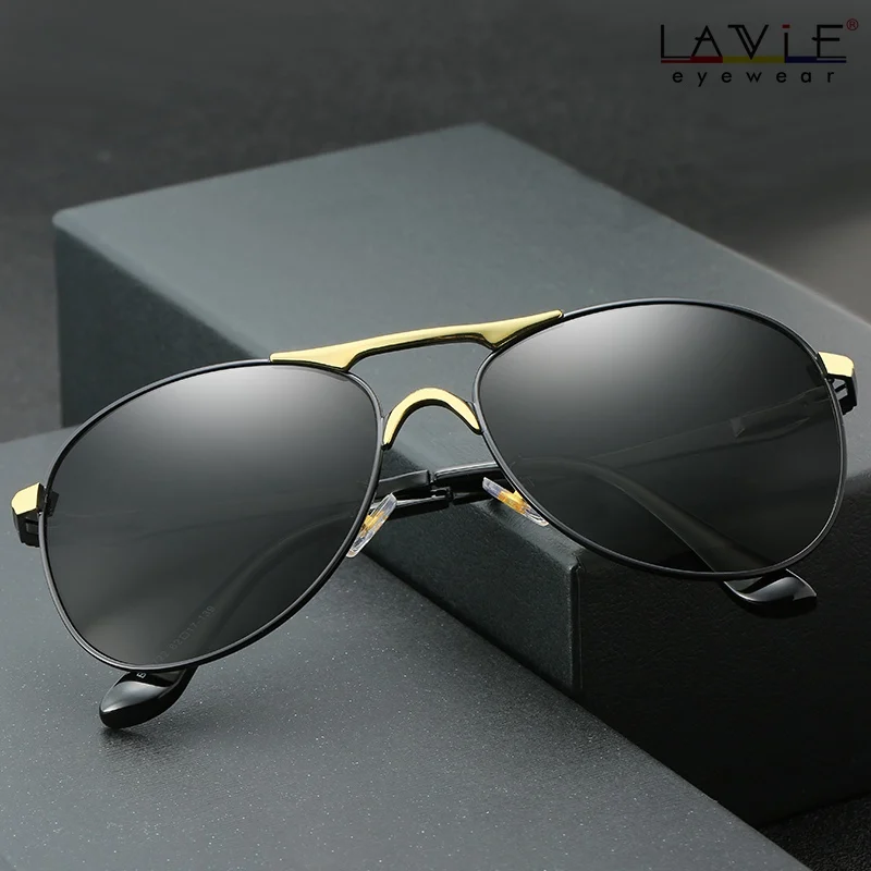 

Polarized Photochromic Grey Sunglasses Men Pilot Sunglasses Driving Goggle Chameleon Change Color Glasses BS8722