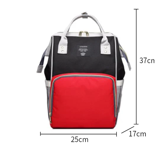 Водонепроницаемая сумка для подгузников, вместительная сумка для путешествий с единорогом, сумка для ухода за ребенком, сумка для мамы, сумки для мам, Прямая поставка - Цвет: Black red