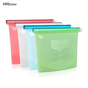 

Reusable Silicone Leakproof Food Preservation Bags 4Pcs Airtight Seal Freeze Fridge Food Storage Container Savers Bags