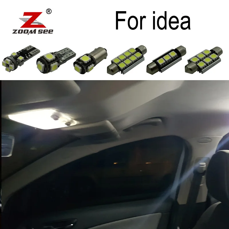 

9pc x 100% Error Free LED bulbs For 2003-2012 Fiat idea Accessories Interior LED Dome ceiling Roof Map lights kit