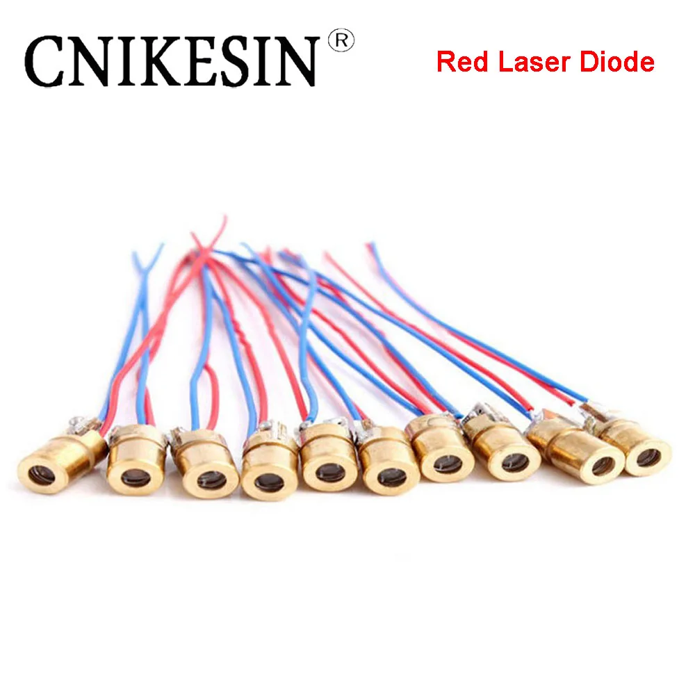 CNIKESIN 10 шт. модуль лазерный диод красный цепи 5 В головка модуля 650nm Diy Лазерный