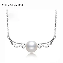 YIKALAISI ювелирные изделия из стерлингового серебра 925 пробы жемчужные ювелирные изделия натуральный пресноводный жемчуг чокер кулоны Крылья ангела для женщин подарок