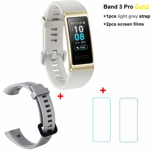 Смарт-браслет huawei Band 3/3 Pro, 0,95 дюймов, трекер для плавания, водонепроницаемый, Bluetooth, фитнес-трекер, сенсорный экран - Цвет: Pro x gray x film