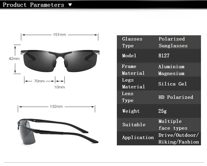 YSO солнцезащитные очки Для Мужчин Поляризованные UV400 алюминиево-магниевым рамки солнцезащитные очки для вождения очки полуоправы ретро солнцезащитные очки Аксессуары для Для мужчин 8127