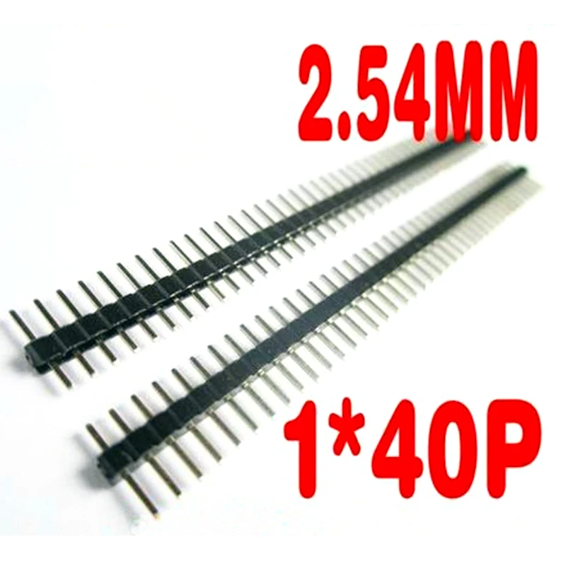 

Free Shipping copper 40P Male Header Single Row 2.54 mm Pitch / 1X40P / 1*40 Male Pin Header 50pcs