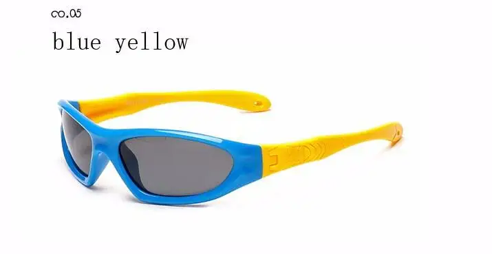 Детские поляризованные солнцезащитные очки WarBLade, детские защитные очки с покрытием, уличные солнечные очки для мальчиков и девочек, UV400 - Цвет линз: blue yellow