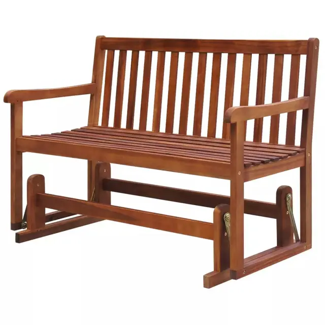 Vidaxl Porch Glider Garden Swing Bench Acacia Wood In Patio Benches Vidaxl Porch Glider Garden Swing Bench Acacia Wood