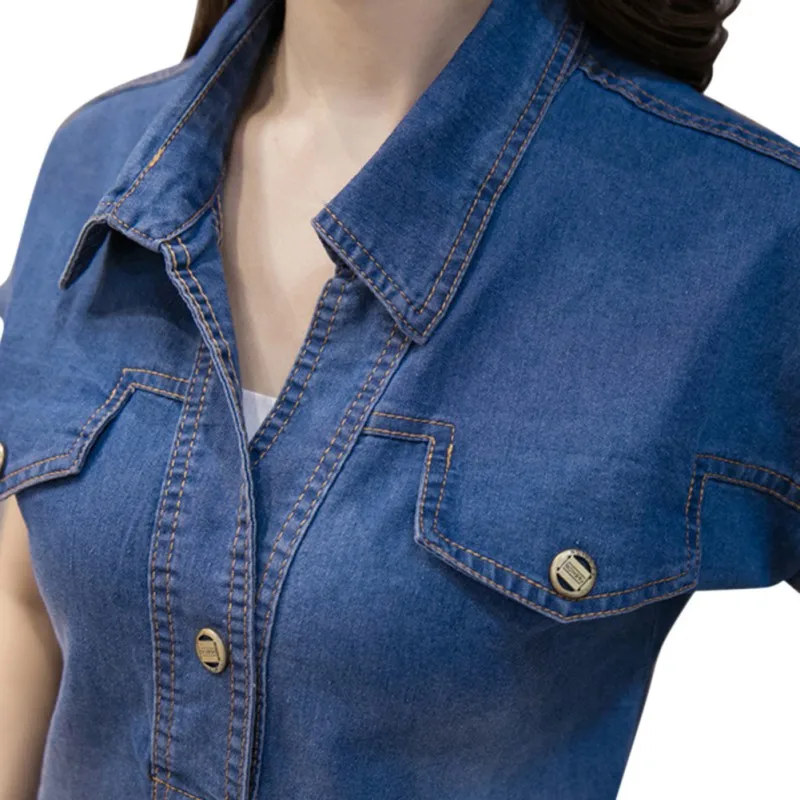 New 2018 Summer Women Jeans Dress High Quality Denim Dress Women Clothing 3XL Elegant Casual Cowboy Vestidos Jeans H8