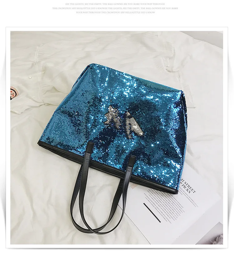 Красочная пляжная сумка с блестками, простая сумка на плечо,, кристальная Сумка-тоут, Женская вместительная сумка для покупок, женские сумки, дизайнерские