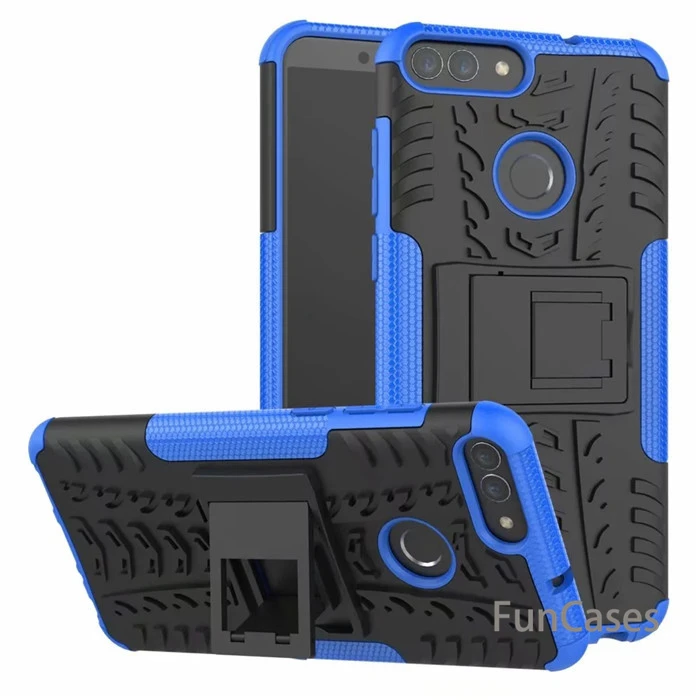 

For Huawei P Smart case Heavy Duty ShockProof TPU +PC Hard Armor Rugged Cover For Huawei P Smart Phone Stand Case Huaewi