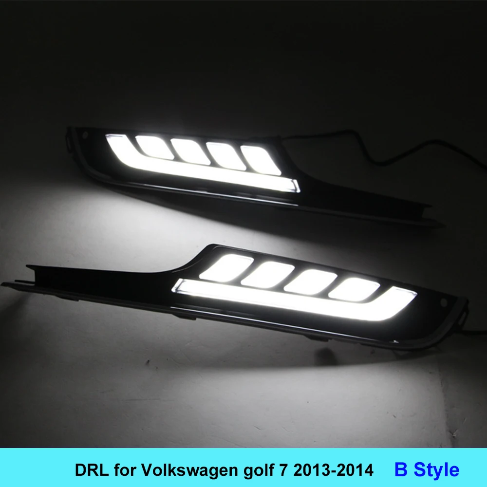 

Car LED DRL Waterproof ABS Super bright 12V LED Daytime Running Light for for VOLKSWAGEN GOLF 7 2013 2014
