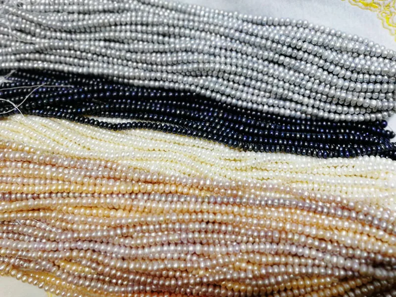 

loose beads freshwater pearl roundel 7-8mm white/pink/purple/black 14" for DIY jewelry making FPPJ wholesale beads nature