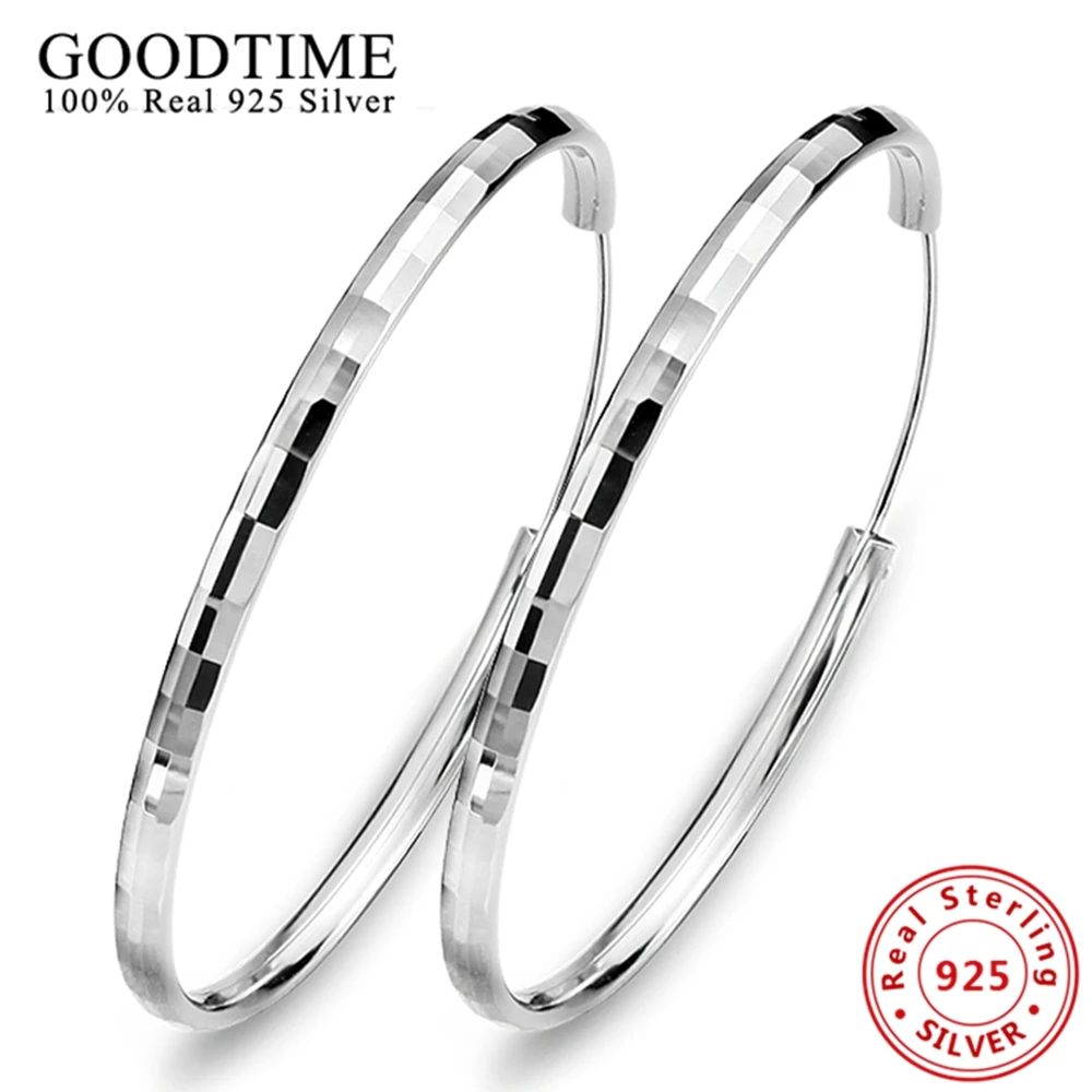 100 Real Genuine 925 Sterling Earrings Jewelry Solid 925 Silver Hoop