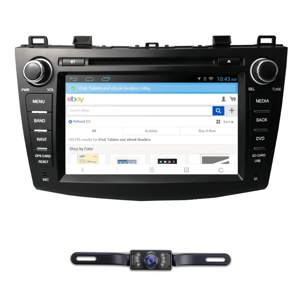 Perfect 8" 2Din Android8.1 Car DVD Player for Mazda 3 Mazda3 2010-2013 with BT 4G Wifi Radio GPS 2GRAM SWC RDS DVR DAB DTV+Rear Camera 2