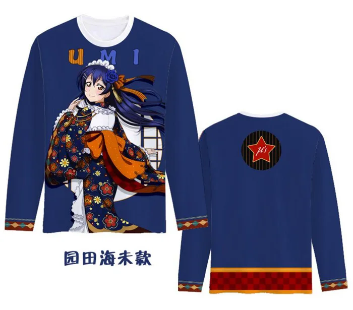 8 LoveLive! Taisho Awaken футболка с длинными рукавами и принтом Косплей Костюм Love Live u's School Idol Project Minami Kotori футболка - Цвет: 8
