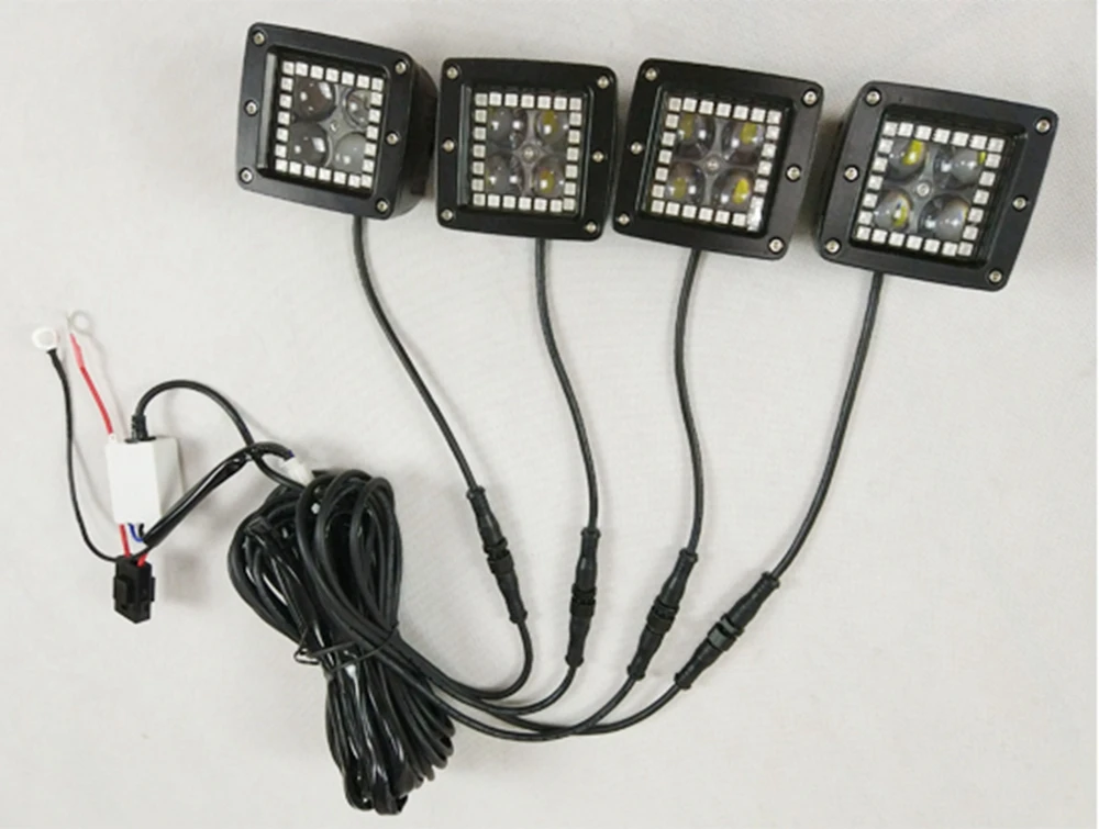 YAIT 288 Вт 50 "дюймовый светодиодный светильник панели прямой свет для бездорожья LED дальнего света Предупреждение лампа 12 Вт светодиодный RGB