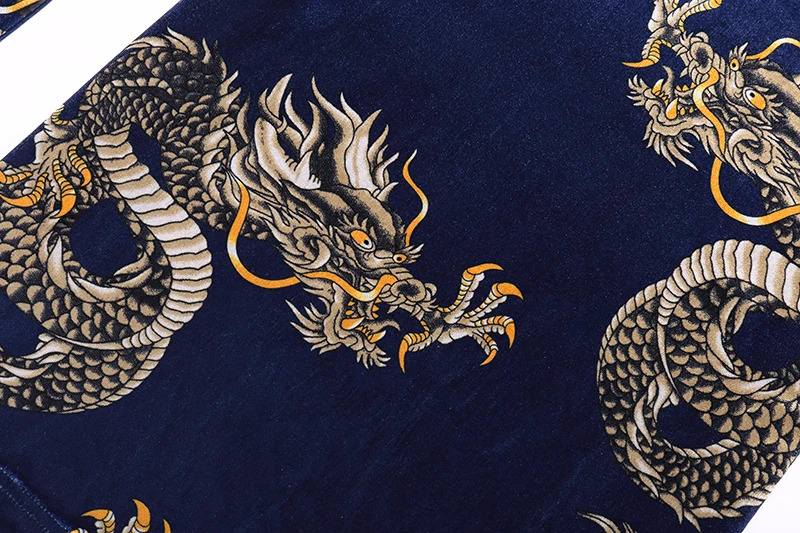 2018 Autumn Fashion Clothing For Men T Shirts Long Sleeve Dragon Pattern T-Shirt Casual Pleuche Man Tops Spring Tees Black  (4)