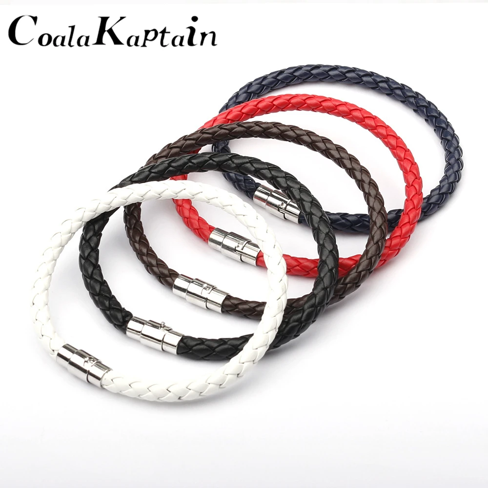 

2018 New Fashion Jewelry Braided Multicolor Leather Bracelet Men Vintage Alloy Bracelets Bangles De Couro Pulseiras Masculinos