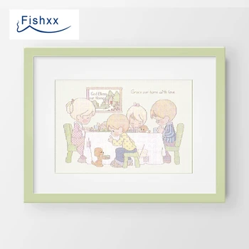 

Fishxx Cross-Stitch Kits Diy H004 Droplets Members Warm Home Doll Patterns 100% Egyptian Cotton On Needlework Embroidery