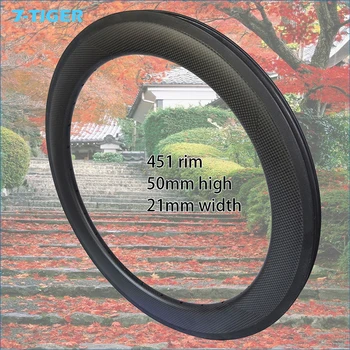

7-TIGER full carbon fiber 451 Rims 20 inch Clincher BMX Bicycle Road Bike 3K Matte Basalt Brake 28H