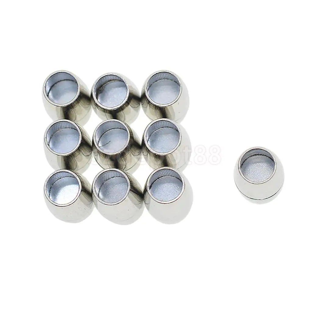 10 Sets Leather Kumihimo Bracelet Brass Barrel Magnetic Clasps Jewelry Making Findings Necklace Connectors Buckles Silver