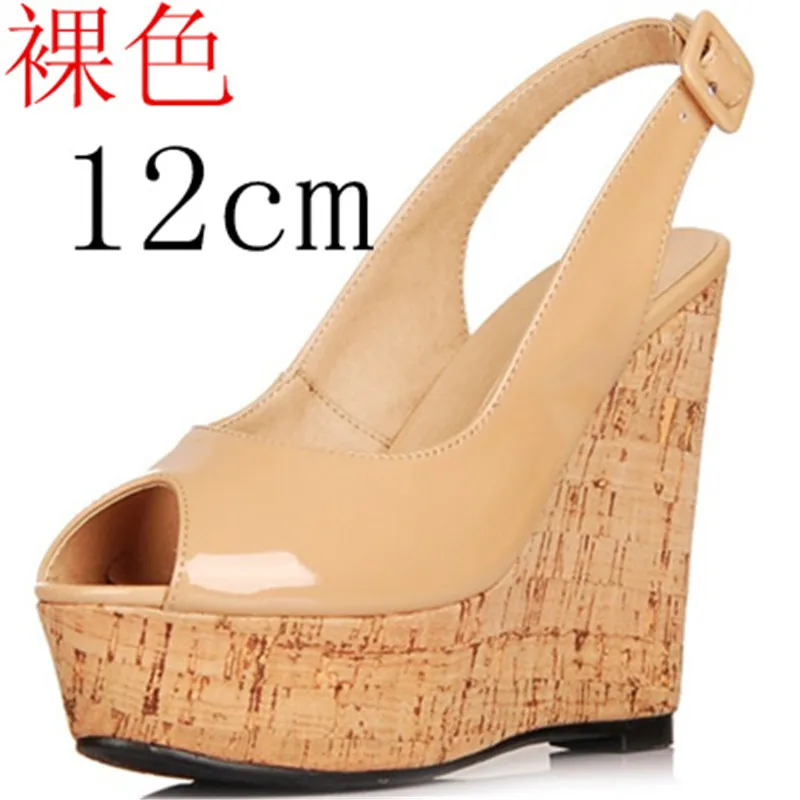 

Ultra high heels open toe wedges sandals small yards 30 3132 33 plus size 40 41 42 43 women's shoes free shipping