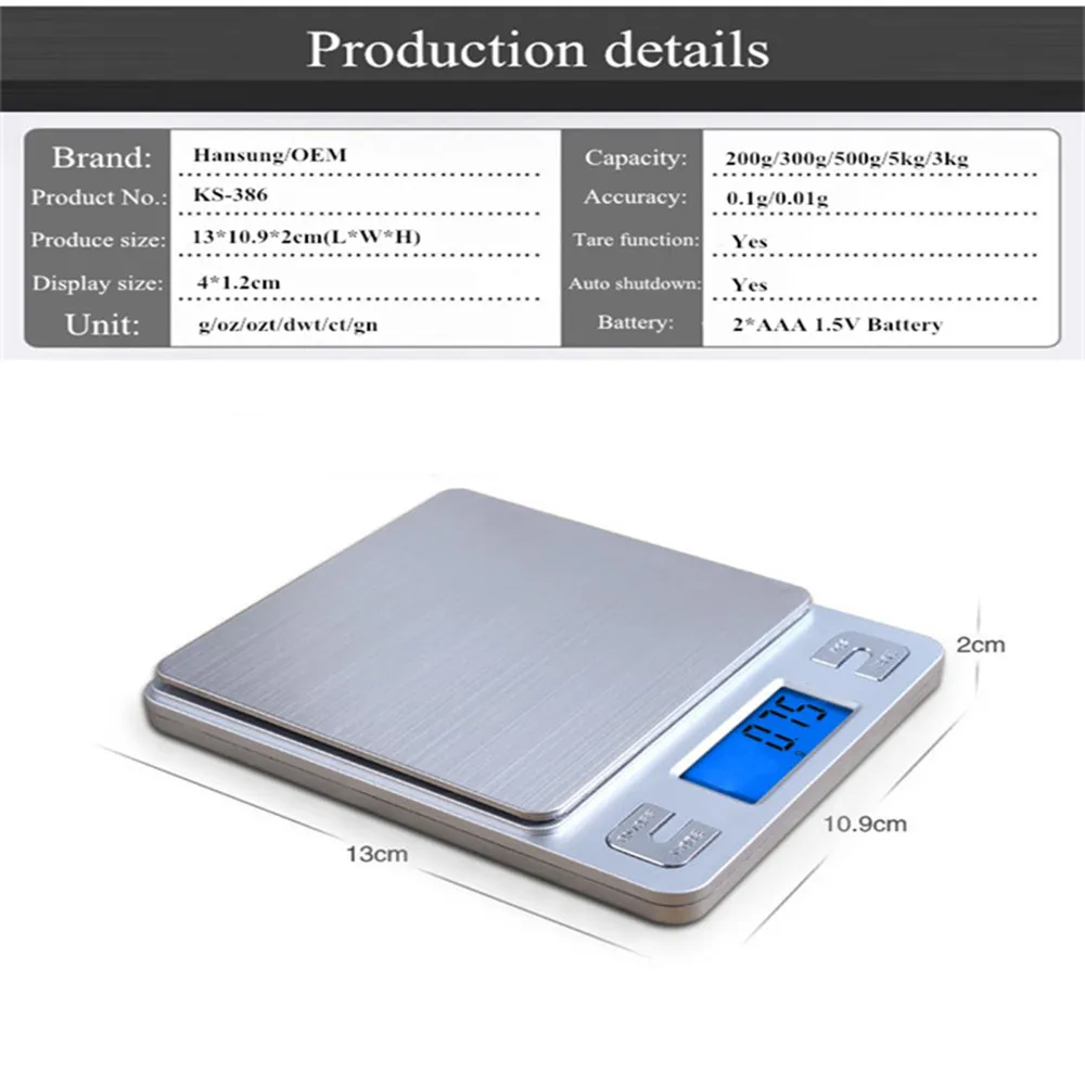 500g 0.01 Kitchen Scales Pocket Mini Jewelry Gold Grams Scale Weight High Precision Balanca Digital Jewelry Scales 6