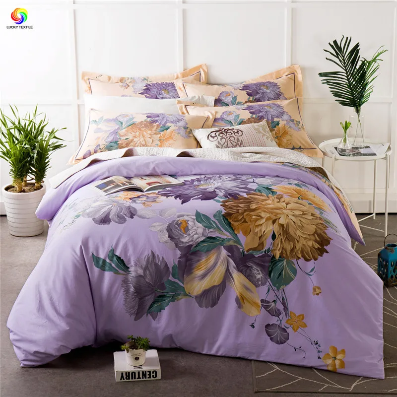 HOME BEDDING big beautiful flower bedding set king duvet cover bed sheet 100%cotton adult bedding queen bed linen bedspead 4pcs