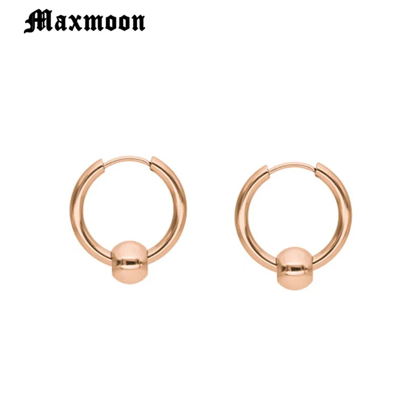 Круглые серьги из нержавеющей стали Maxmoon титановой мужские аксессуары для