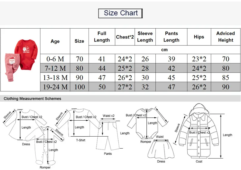 Kids Baby Spring Autumn Christmas Long-sleeved Romper Jumpsuit 2 Pcs