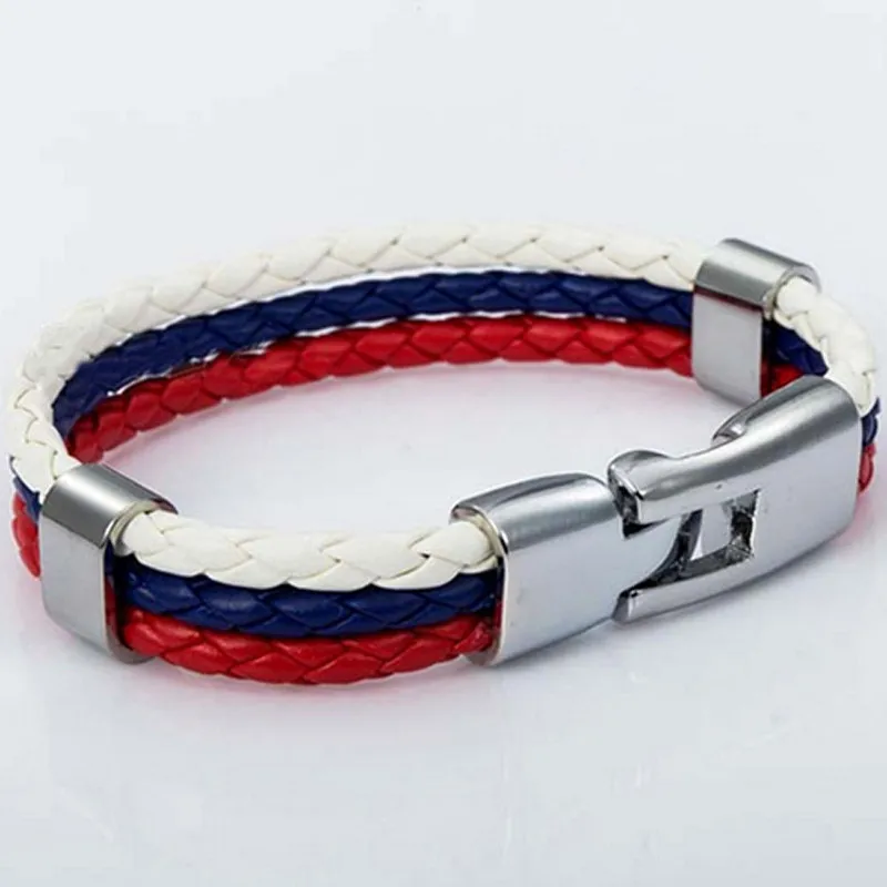 (10pcslot)2018 Russia World Cup Football Fans Alloy Leather Bracelet Bracelet Jewelry Gift For Soccer Fans National Team Bangle (10)