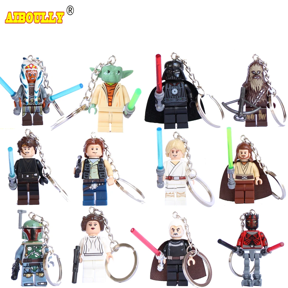 All classic Star wars Keychain Darth Maul Darth Vader DIY Customize Figures keyrings Building Blocks Toys Gift for children All classic Star wars Keychain Darth Maul Darth Vader DIY Customize Figures keyrings Building Blocks Toys Gift for children