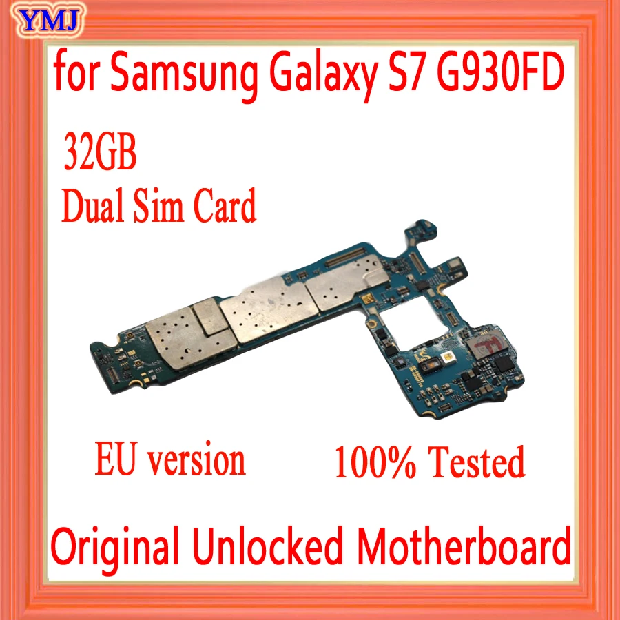 Двойная sim-карта для samsung Galaxy S7 G930FD материнская плата с чипами, оригинальная разблокированная материнская плата для Galaxy S7 G930FD, версия ЕС