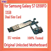 Двойная sim-карта для samsung Galaxy S7 G930FD материнская плата с чипами, оригинальная разблокированная материнская плата для Galaxy S7 G930FD, версия ЕС