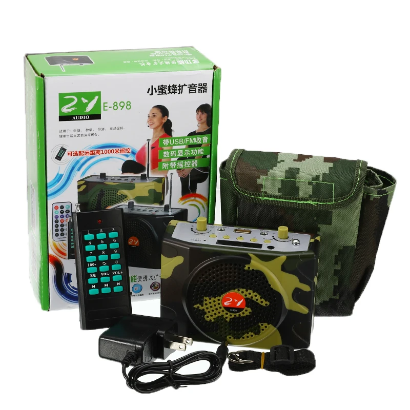 

Camouflage Sound Wireless Remote Control Amplifier Teaching Speaker with Bag FM Radio USB Portable Hunting Decoys Loud Speaker