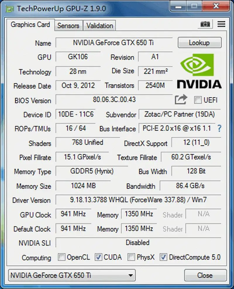 Видеокарта ZOTAC GeForce GTX 650Ti 1GD5 Fireboats Edition 128Bit 650 Ti GDDR5 графические карты для nVIDIA