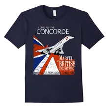 Camiseta de piloto de viaje de avión británico Vintage Retro de Concorde