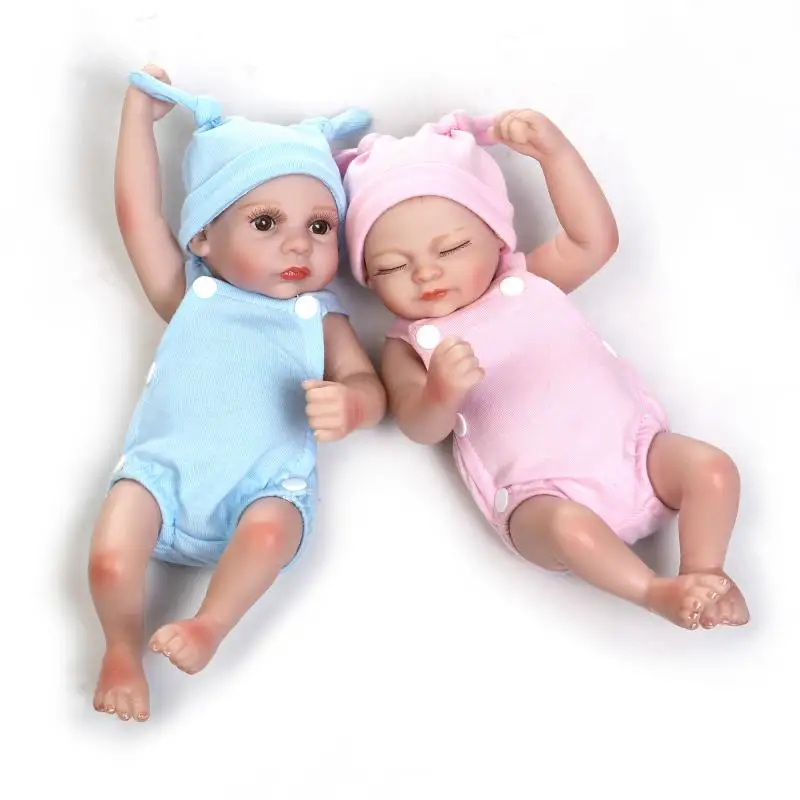 25 см мягкие силиконовые reborn Младенцы Близнецы Куклы игрушки Реалистичные Мини новорожденный Спящая девочка мальчик кукла подарок на день рождения ребенок Купание