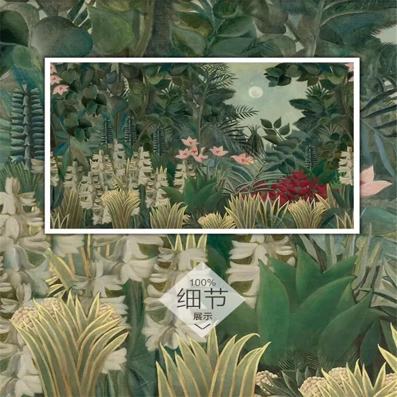 Hand-painted tropical forest landscape background professional production mural wallpaper wholesale custom poster photo wall Hand-painted tropical forest landscape background professional production mural wallpaper wholesale custom poster photo wall