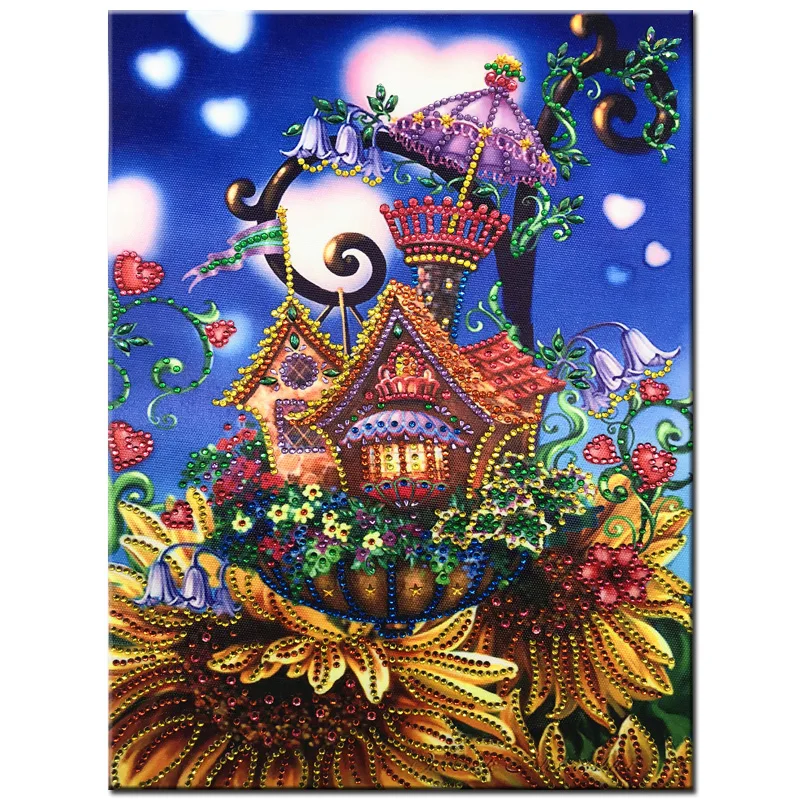 RUBOS DIY Diamond Embroidery House Abstract Art Religion Diamond Painting Mosaic Scenery 5D Big Bead Pearl 3D Crystal Glass Sale (47)