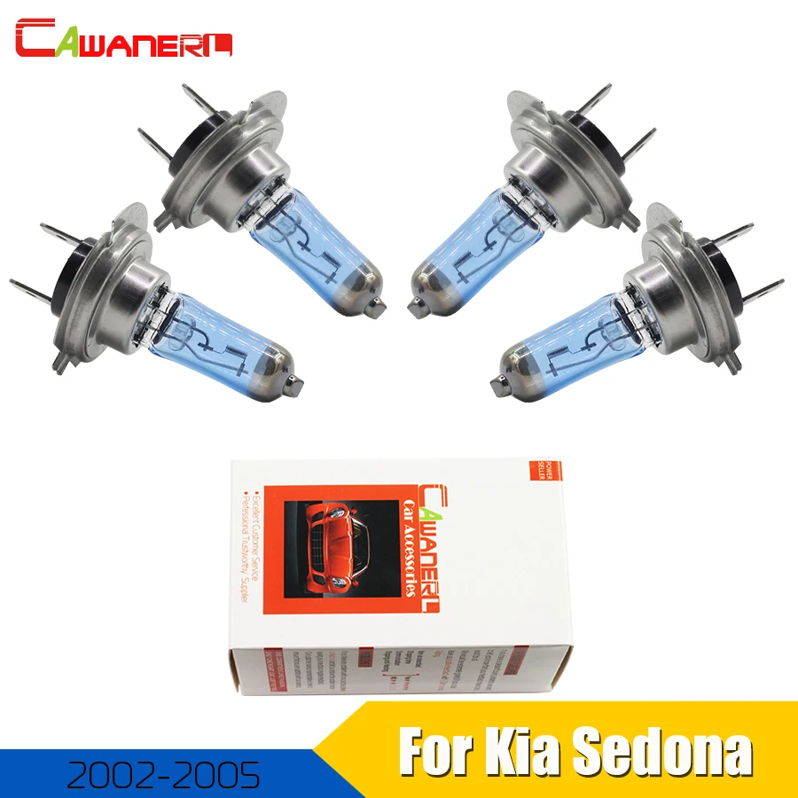 

Cawanerl 4 Pieces Car Light 100W Halogen Bulb Headlight For Kia Sedona 5-Door 3.5L 2002 2003 2004 2005