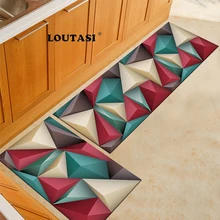 LOUTASI, длинный кухонный коврик, коврик для гостиной, прихожей, коврики, 3D геометрический рисунок, Противоскользящий коврик для входной двери, коврик для двери