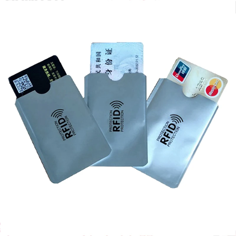 

Aluminium Anti Rfid Wallet Blocking Reader Lock Bank Card Holder ID Bank Card Case Protection Metal 9.6*6cm