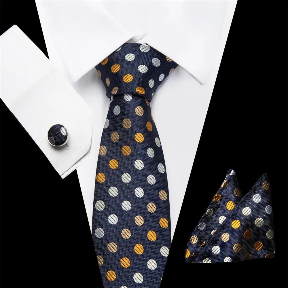 2018 Mens Designer Tie Set Silk Gravata Colorful Polka dot Necktie
