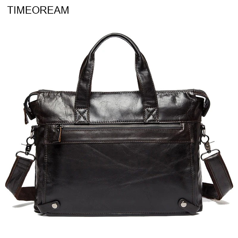

TIMEOREAM Brand Luxury Business Casual Men's Bag Leather Computer Bag Handbag Briefcase 2018 Men's Shoulder Bag Men's Messenger