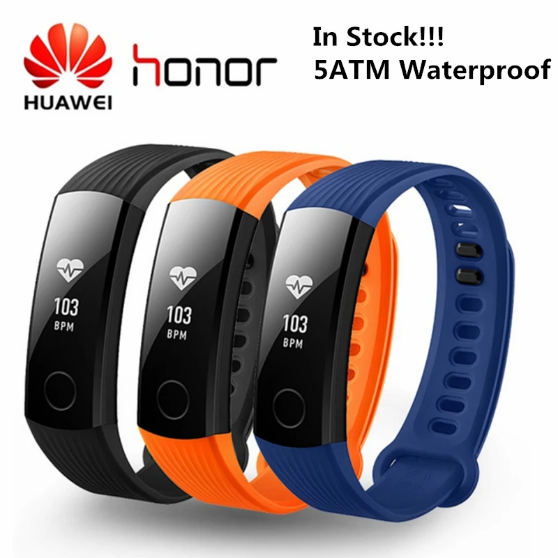 

HUAWEI Honor Band 3 Smartband Heart Rate Monitor Calories Consumption Pedometer 50 Meters Waterproof Smart Band Health Tracker