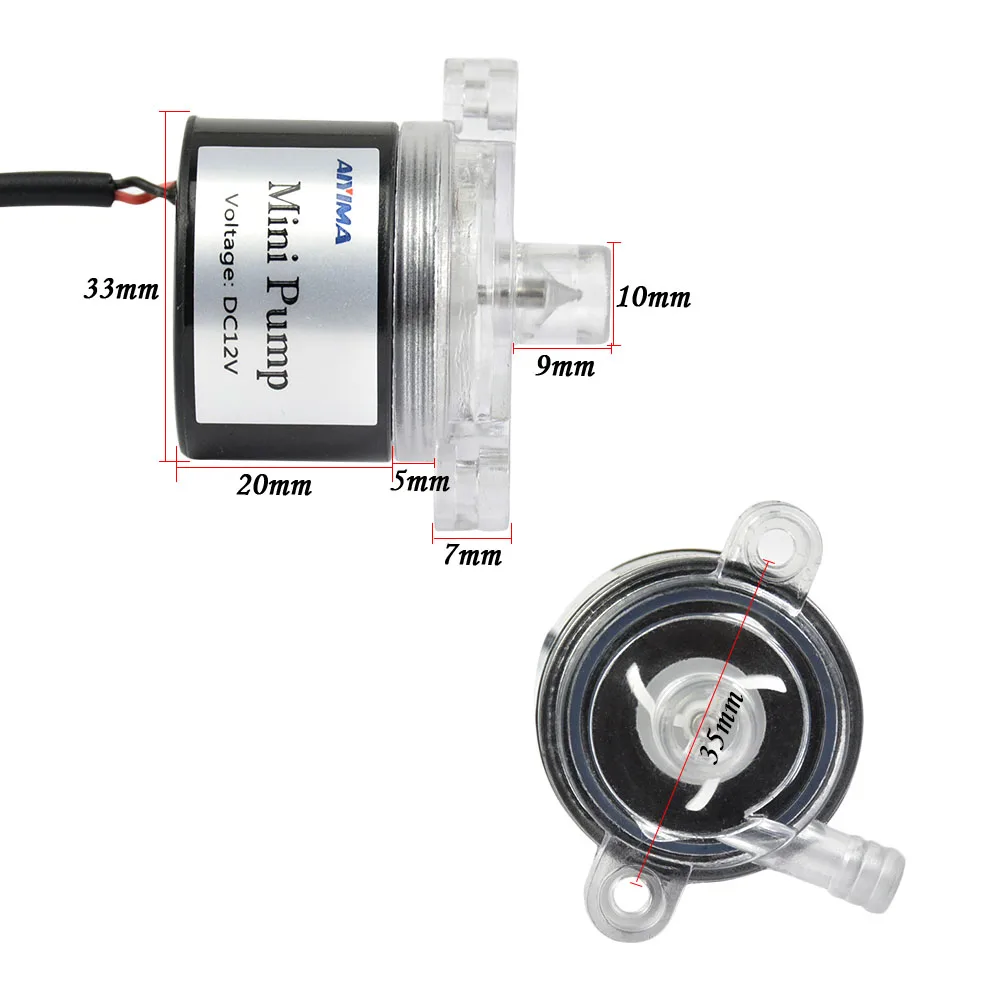 Микро Бесщеточный Водяной насос YIMAKER 3301 DC6V 12V 3M 5L/min бесшумные маленькие насосы для