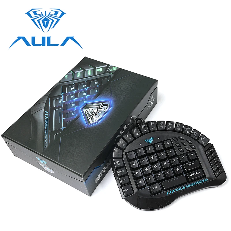 Клавиатура игровая Проводная для одной руки RGB светодиодный подсветка синяя