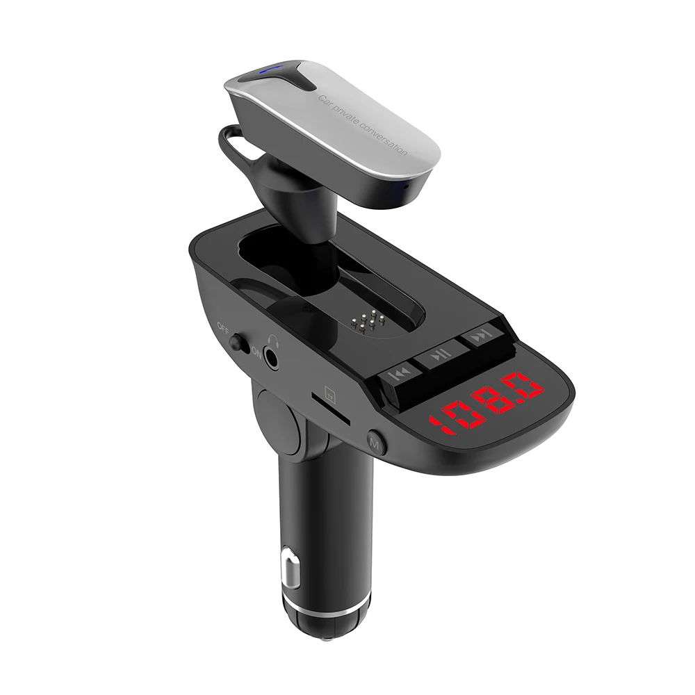 

CDEN Wireless Bluetooth Headset FM Transmitter Car MP3 Player aux Audio TF Card U Disk Music Bluetooth Car Kit USB Car Charger
